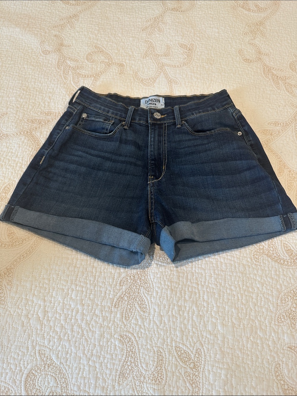 Denizen from Levi's Dark Indigo Roll-Cuff Jean Shorts